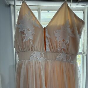 Southern Fried Chics Cream Dress with Lace